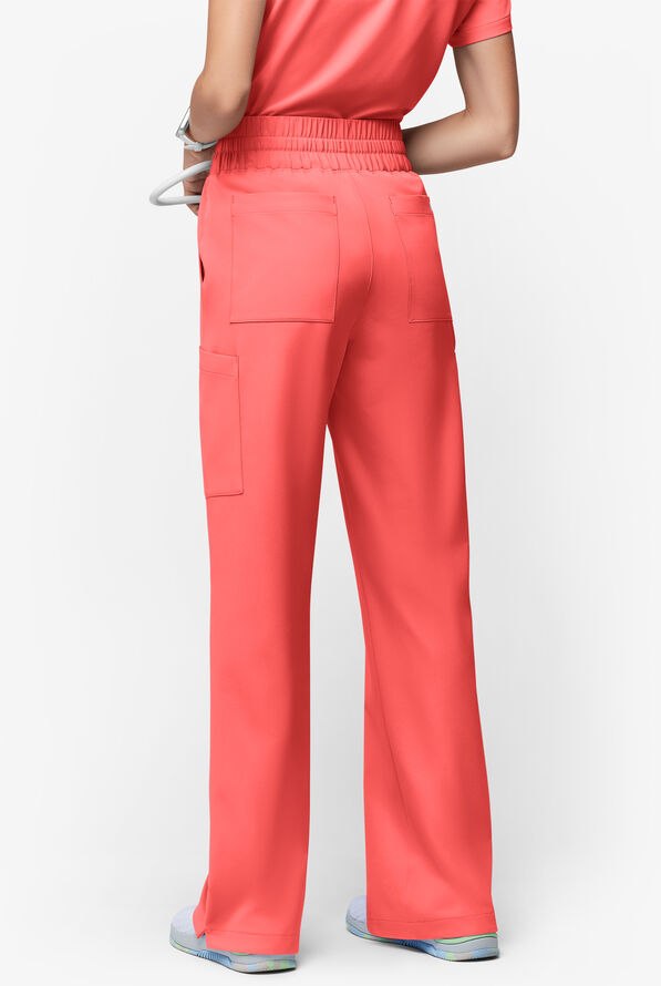 ReSurge Crystal Women's 7-Pocket High Waisted Wide Leg Pant - Tall - Sunset Rose - 4
