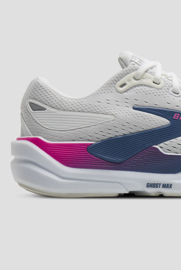 Brooks Women's Ghost Max 3 White/Moonlight/Pink Athletic Lace Up Shoes - null - 4