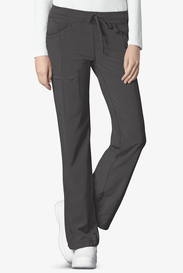 Infinity Women's 4-Pocket STRETCH Drawstring Scrub Pants - Petite - Pewter - 1