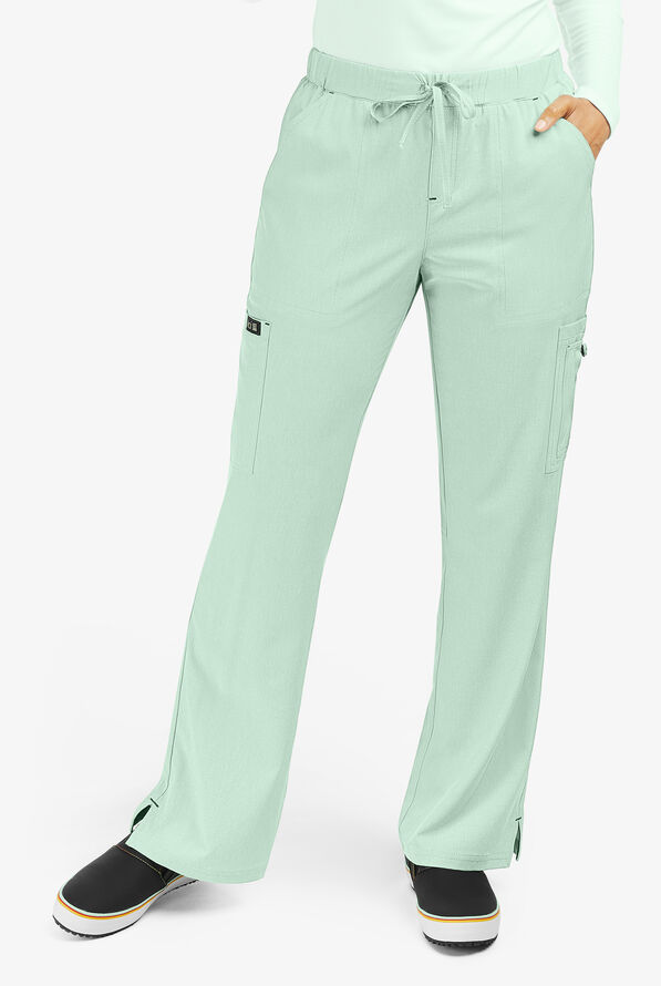 Pantalón médico koi Basics Holly petite estilo cargo con 8 bolsillos para mujer - Heather Sage - 1