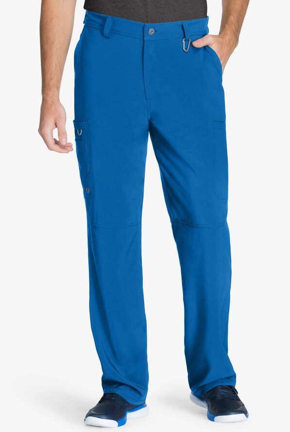 Pantalón médico Cherokee Infinity estilo cargo con piernas estrechas y 5 bolsillos para hombre - Royal - 1