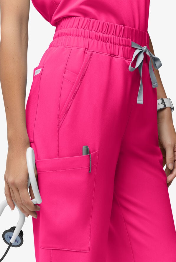 Pantalón médico ReSurge de tiro alto con piernas anchas para mujer - Reactive Pink - 3