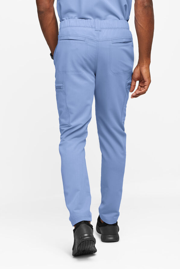 Pantal&oacute;n m&eacute;dico Movement by Butter-Soft STRETCH estilo cargo con 8 bolsillos para hombre - Ceil Blue - 4