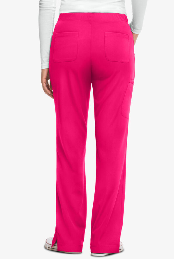 HH Works by Healing Hands Rebecca Women's 6-Pocket STRETCH Drawstring Waist Cargo Scrub Pants - Petite - Carnation Pink - 2