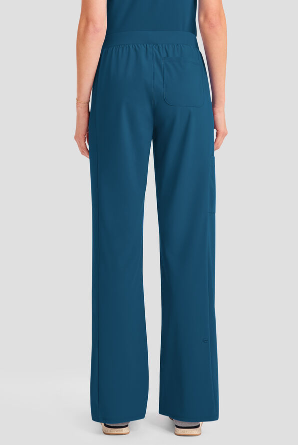 Infinity Pursuit Women's 4-Pocket STRETCH Straight Leg Scrub Pant - Caribbean Blue - 4