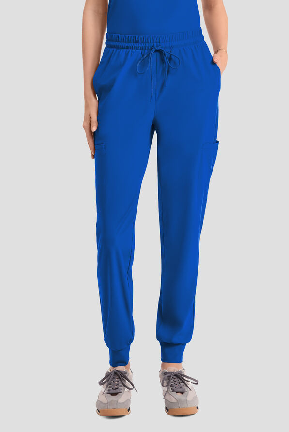 Infinity PURSUIT Women's 5-Pocket STRETCH Drawstring Jogger Scrub Pant - Royal - 1