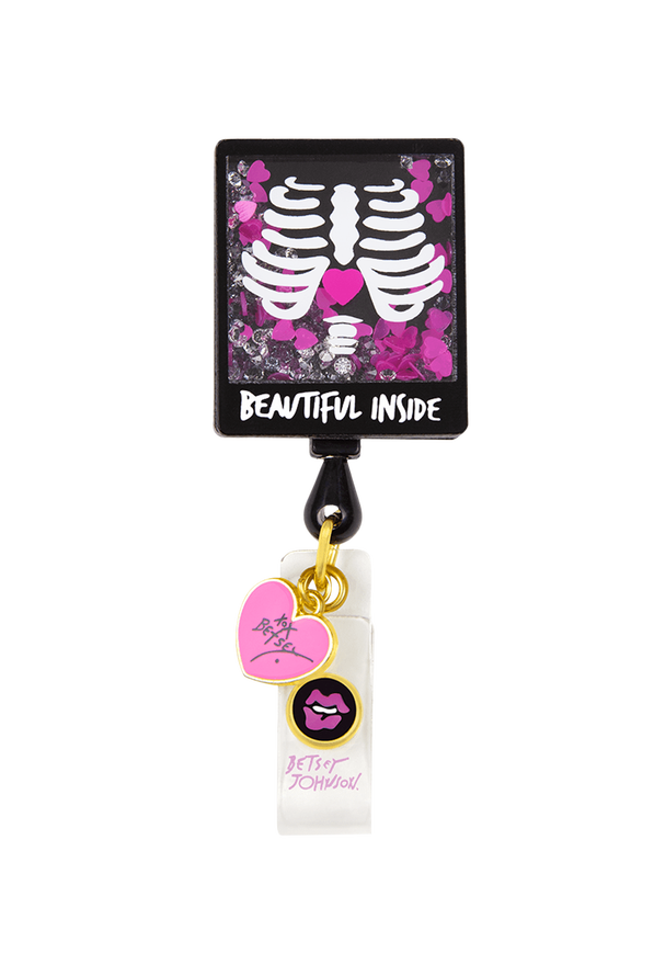 Betsey Johnson X-Ray Button-Snap Retractable ID Badge Holder - null - 1