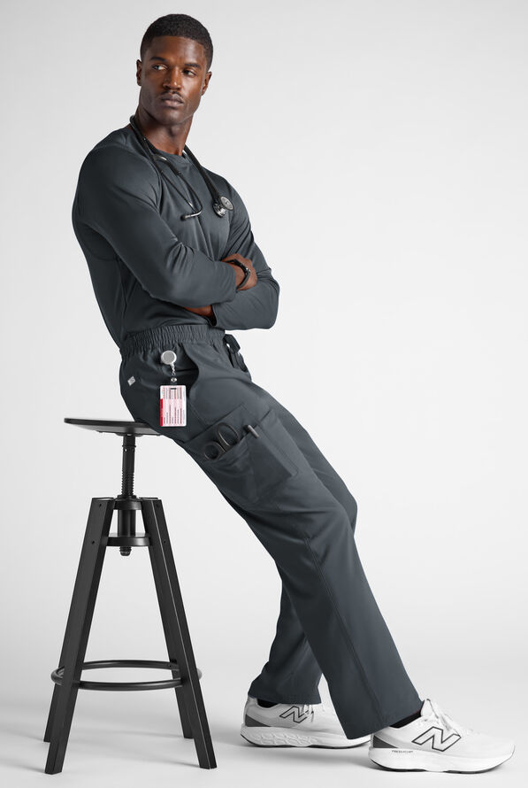 Easy STRETCH Men&rsquo;s 10-Pocket Scrub Pant - Pewter - 9