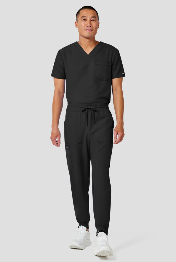 Pantal&oacute;n m&eacute;dico Cherokee Workwear Originals Ultra estilo jogger con cord&oacute;n y 4 bolsillos para hombre - Black - 4