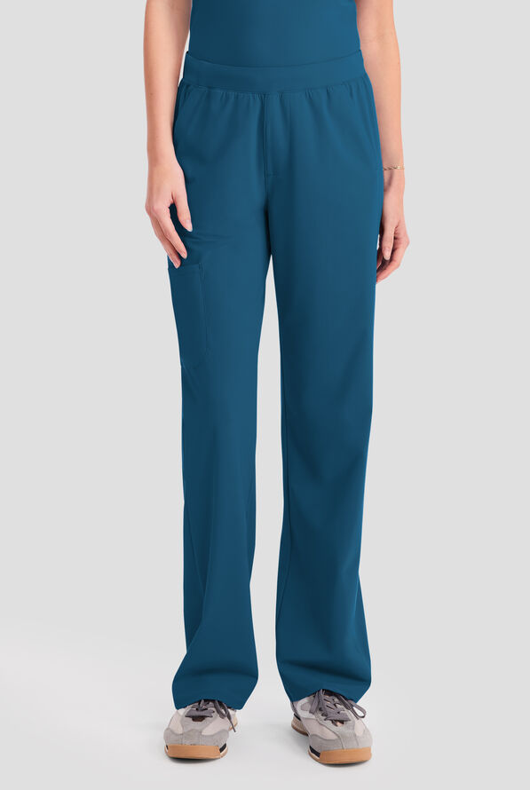 Infinity PURSUIT Women's 4-Pocket STRETCH Straight Leg Scrub Pant - Caribbean Blue - 1