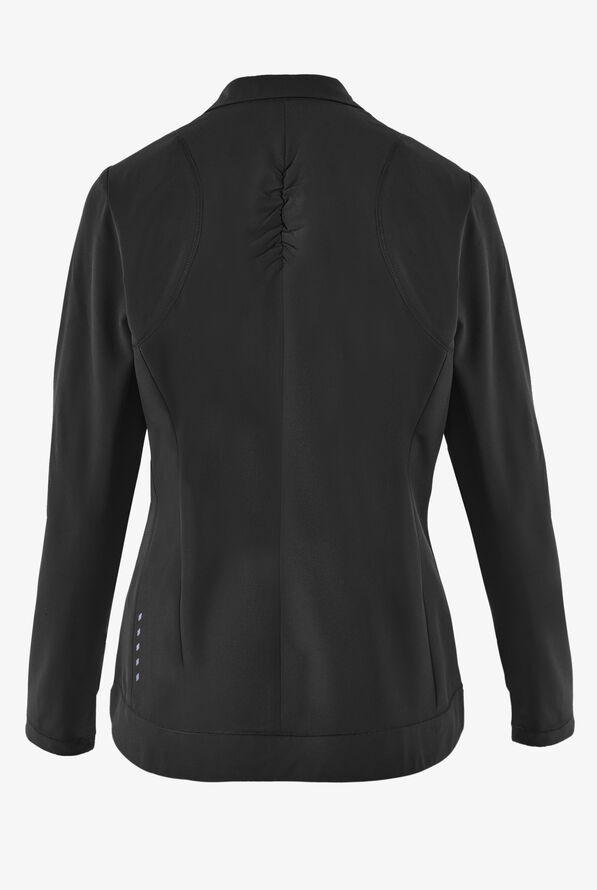 Barco One Endure Women's 2-Pocket STRETCH Zip Front Scrub Jacket - Black - 2