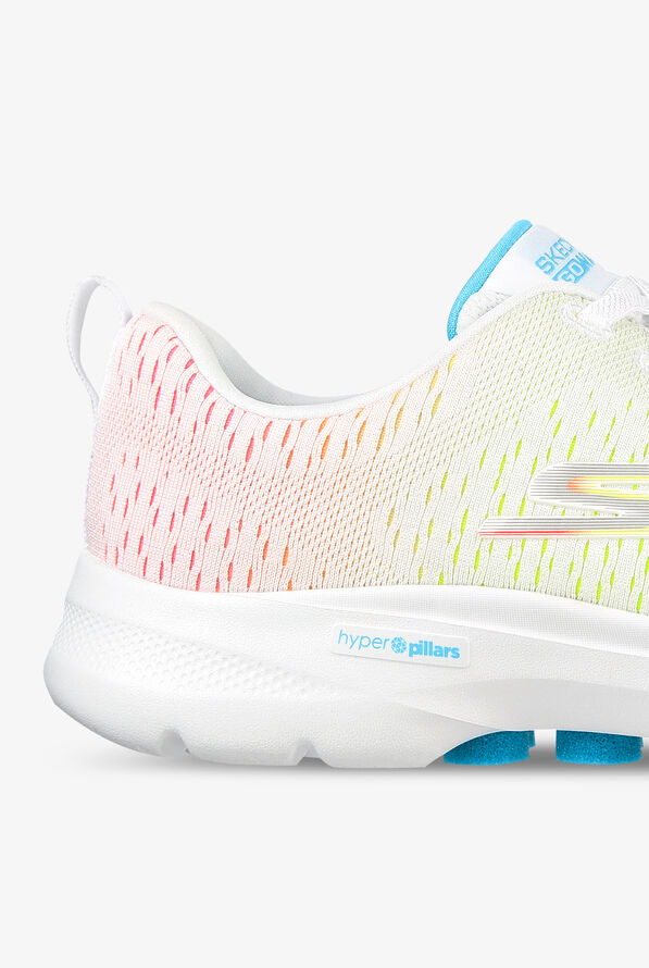 Zapatillas deportivas Skechers Go Walk 6 Vibrant Energy White/Multi con cordones para mujer - null - 4