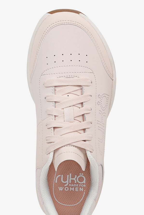 Zapatillas deportivas de enfermería Ryka Courtside Shell Beige Leather con cordones para mujer - null - 2