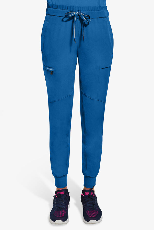 Healing Hands 360 Naya Women's 6-Pocket STRETCH Elastic Jogger Drawstring Scrub Pants - Petite - Royal - 1