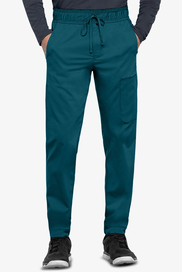 Cherokee Workwear Revolution Men's 5-Pocket STRETCH Jogger Scrub Pants - Caribbean Blue - 1