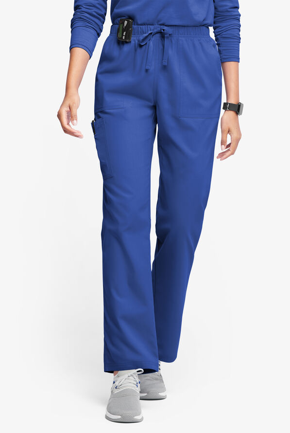 Pantalón médico Butter-Soft Originals de tiro medio estilo cargo con piernas rectas y 7 bolsillos para mujer - Galaxy - 1