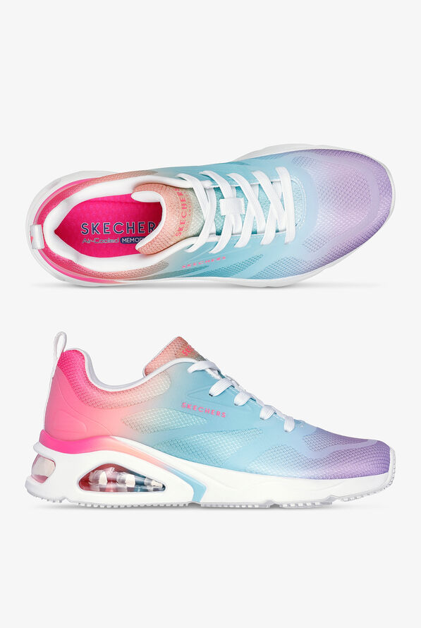 Skechers Street Women's TRES-AIR UNO - HAZEY SUNSET Multi Color Ombre Athletic Lace Up Nursing Shoes - null - 1