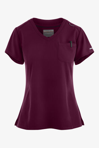 Skechers by Barco Dignity Women's 1-Pocket STRETCH Tuck In V-Neck Scrub Top