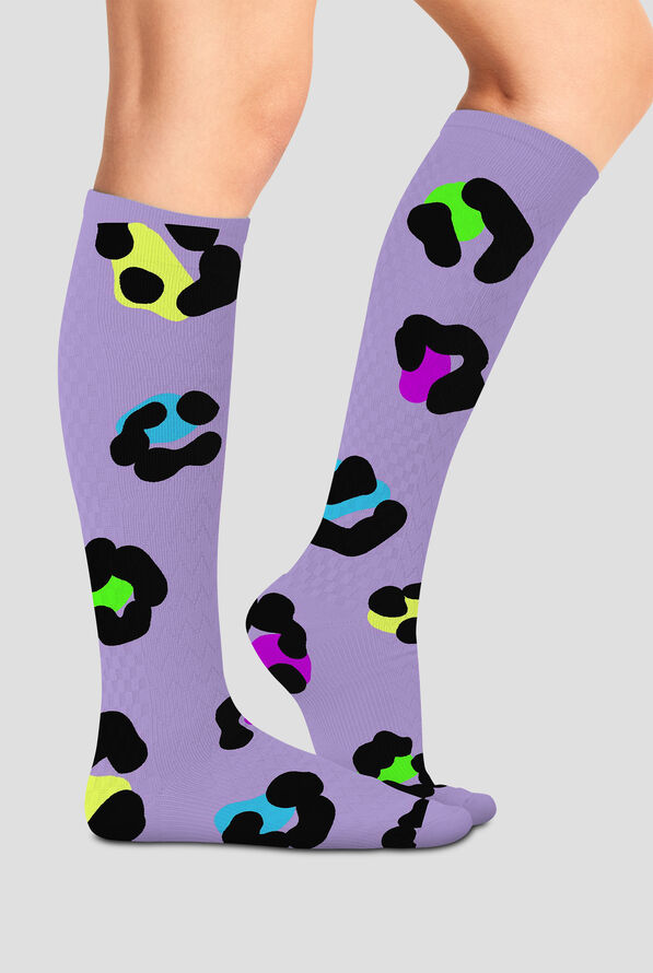 Cherokee Women's Cheetah Spots 10-15 mmHg Light Compression Socks - null - 1