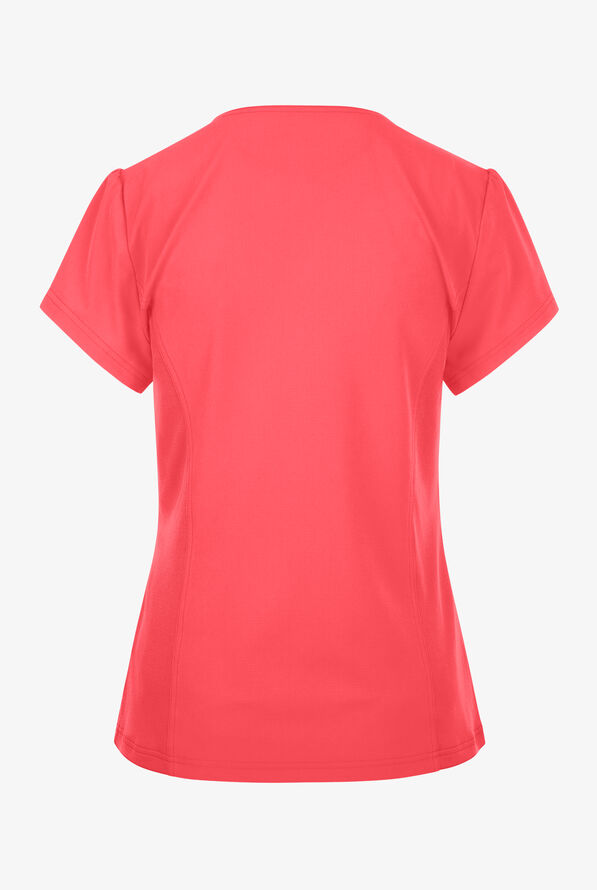 heartsoul Break On Through Women's 2-Pocket STRETCH V-Neck Scrub Top - Go Guava - 2