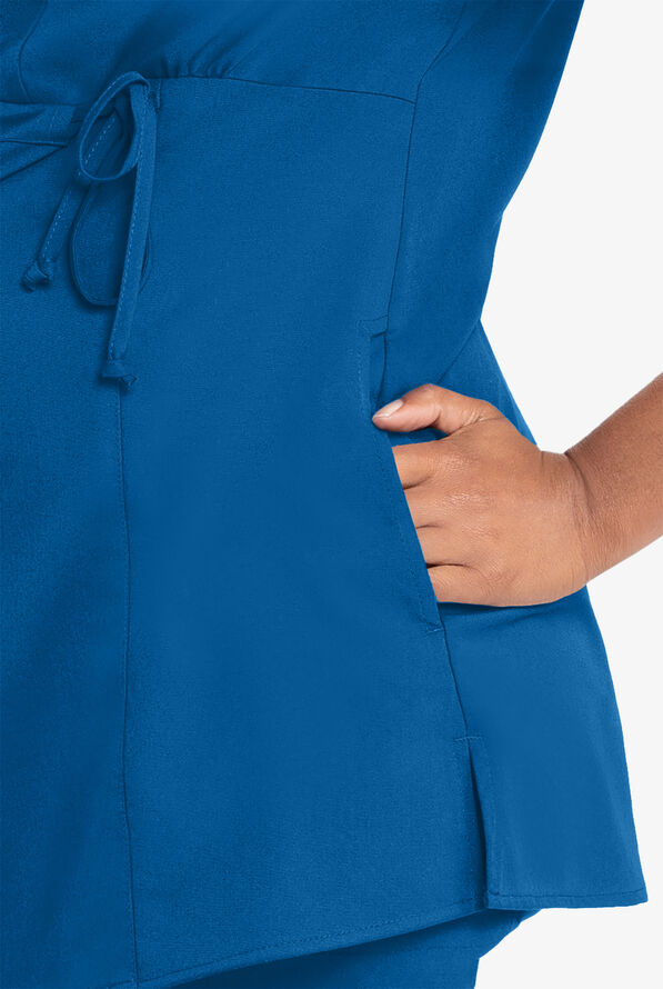 Grey's Anatomy by Barco Women's 2-Pocket Maternity Mock Wrap Scrub Top - Royal - 3