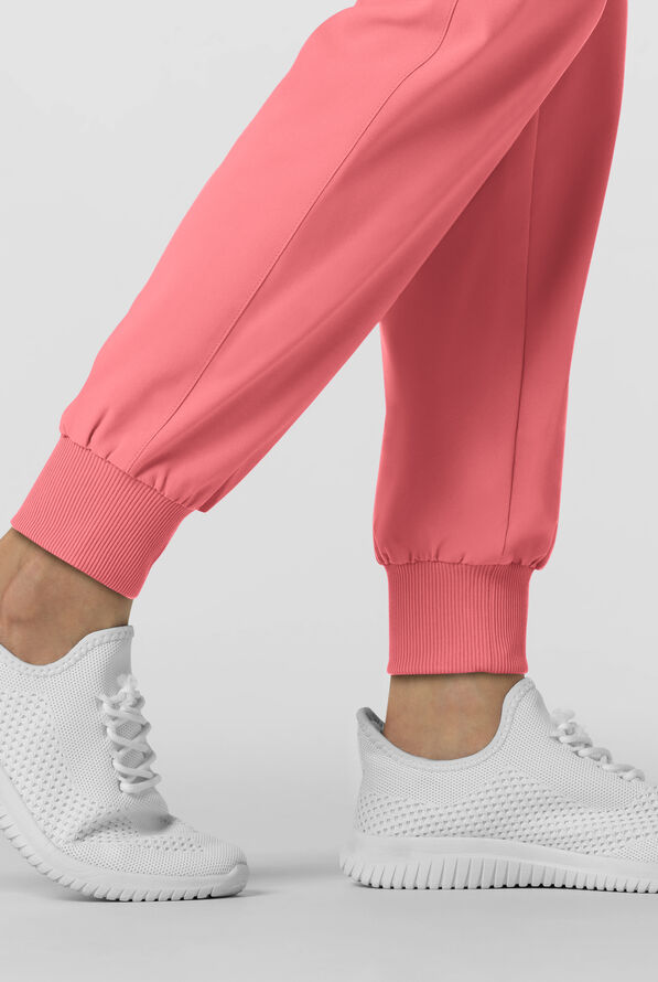 Wink Renew Women's 6-Pocket STRETCH Flat Front Drawstring Cargo Jogger Scrub Pant - Paradise Pink - 3
