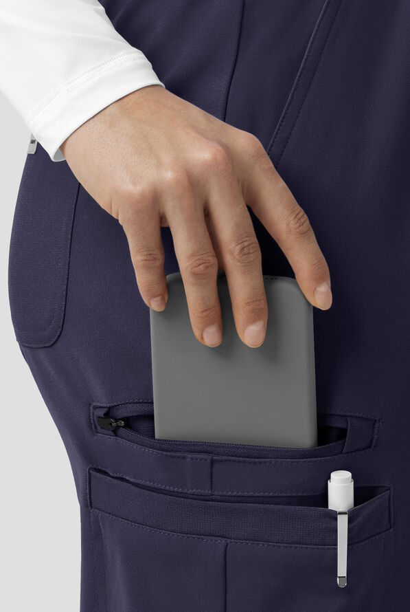 Carhartt Force&reg; Cross-Flex Knits Women's 6-Pocket STRETCH Boot Cut Scrub Pants - Navy - 3