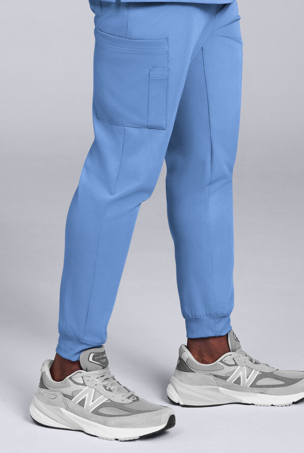 Conjunto de uniforme m&eacute;dico Hypothesis S-R Shift Ready estilo jogger con cuello en V para hombre - Ceil Blue - 6