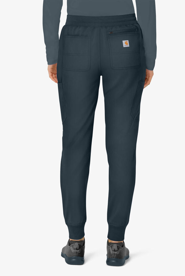 Carhartt Cross-Flex Force Women's 8-Pocket STRETCH Knit Cuff Cargo Jogger Scrub Pants - Navy - 2