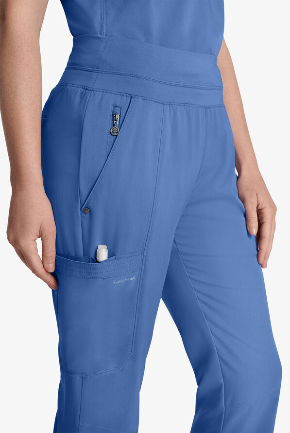 Healing Hands Purple Label Tina Women's 8-Pocket STRETCH Yoga Scrub Pants - Ceil Blue - 2