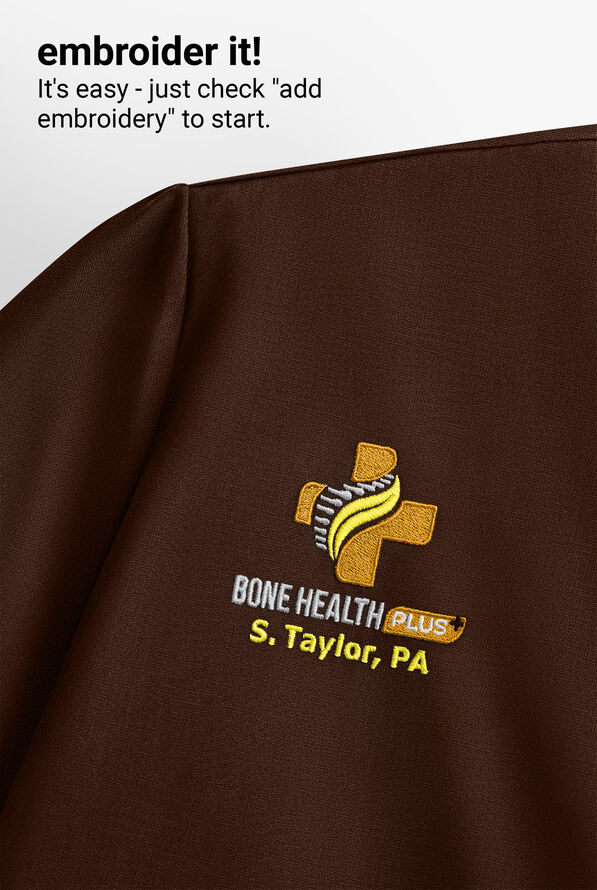 Camisa m&eacute;dica UA Butter-Soft STRETCH con cuello en V y 4 bolsillos para hombre  - Coffee Bean - 4