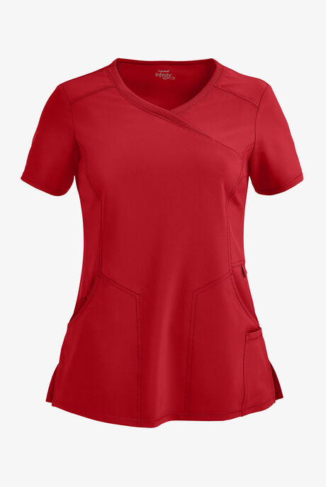 Infinity Women's 4-Pocket STRETCH Mock Wrap Scrub Top