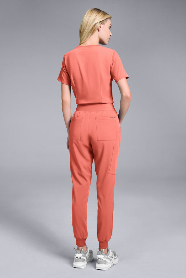 Pantal&oacute;n m&eacute;dico Hypothesis Base Petite estilo jogger con 6 bolsillos para mujer - Thermal Coral - 2