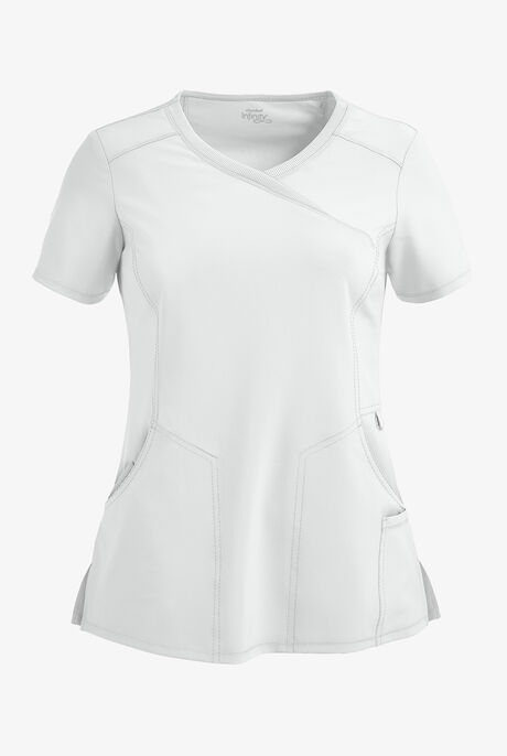 Infinity Women's 4-Pocket STRETCH Mock Wrap Scrub Top