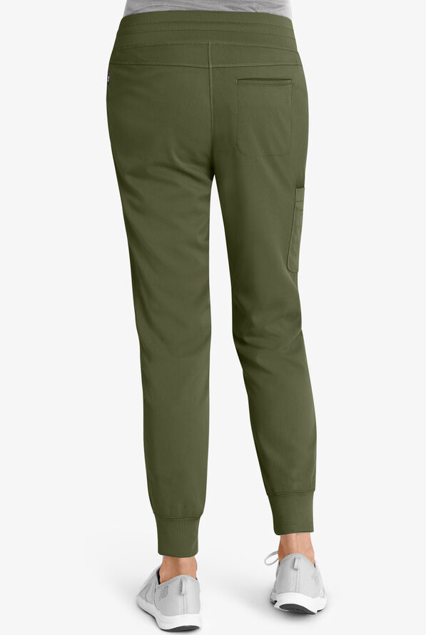 Grey's Anatomy by Barco Spandex STRETCH Eden Women's 5-Pocket Cargo Jogger Scrub Pants - Tall - Olive - 2