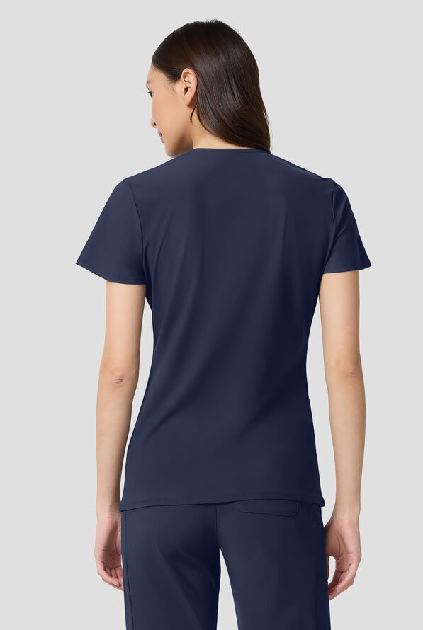 Infinity Pursuit Women's 3-Pocket STRETCH V-Neck Scrub Top - Navy - 4