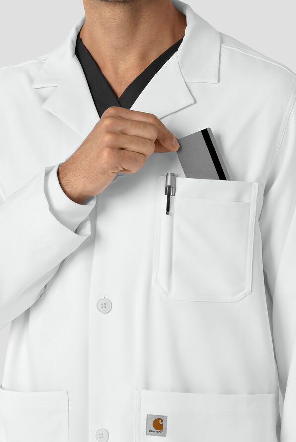 Bata de laboratorio Carhartt Performance Layers de 42" de largo con 9 bolsillos para hombre - White - 7