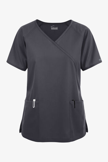Butter-Soft Originals Women's 3-Pocket Mock Wrap Scrub Top