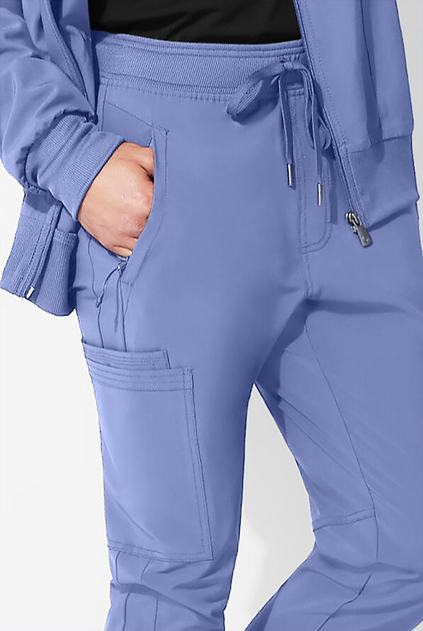 Infinity Men's 5-Pocket STRETCH Cargo Jogger Scrub Pants - Short - Ceil Blue - 3