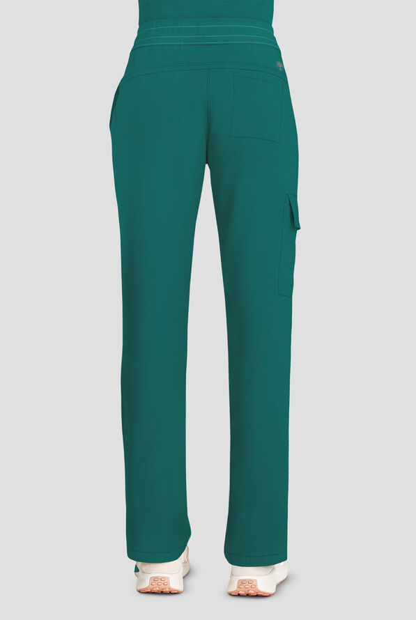 Healing Hands Quest Women's 4-Pocket STRETCH Straight Leg Drawstring Cargo Scrub Pant - Hunter - 3