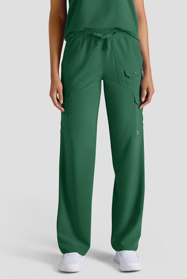 Easy STRETCH Ayo Women's 10-Pocket Cargo Scrub Pants - Hunter - 1