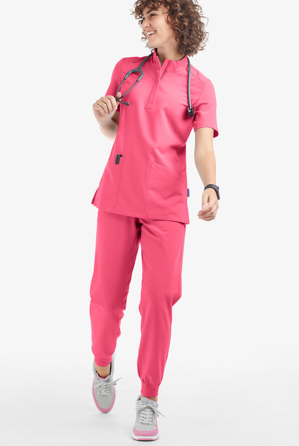 Blusa m&eacute;dica Movement by Butter-Soft con cremallera y 6 bolsillos para mujer - Rose Dusk - 4