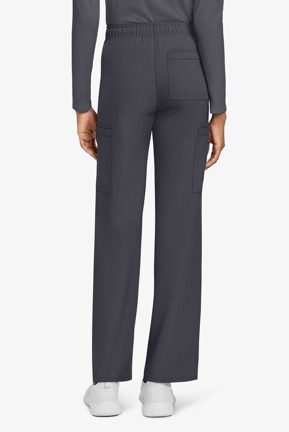 Cherokee Workwear Originals Ultra Unisex 3-Pocket Drawstring Straight Leg Scrub Pants - Pewter - 4