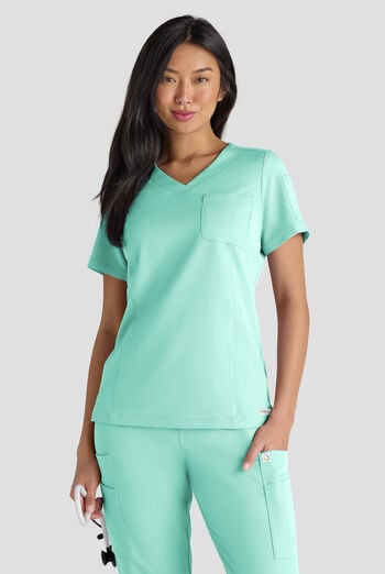 Blusa m&eacute;dica ReSurge Diamond con cuello en V y 3 bolsillos para mujer