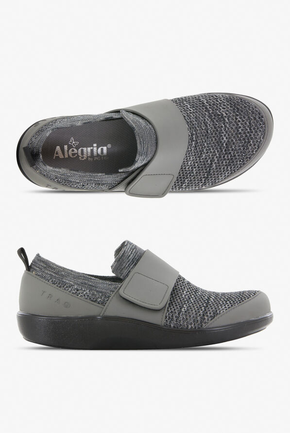 TRAQ by Alegria Women's Qwik Strap Charcoal Slip On Nursing Shoes - Charcoal - 1