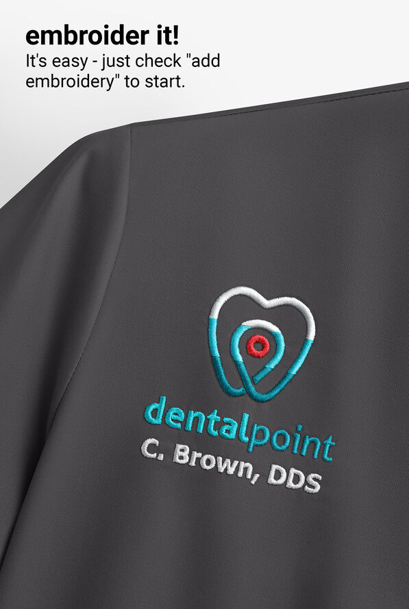 koi Solis Catrin Women's 2-Pocket STRETCH Dolman Sleeve Mandarin Collar Scrub Top - Charcoal - 4