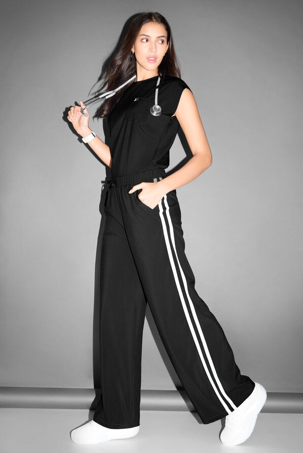 Easy STRETCH Women's Relaxed Fit Wide Leg Scrub Pant - Onyx Black - 7