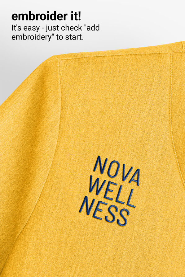 koi Basics Kenley Women's STRETCH 3-Pocket Dolman Sleeve Crew Neck Scrub Top - Heather Mango - 3