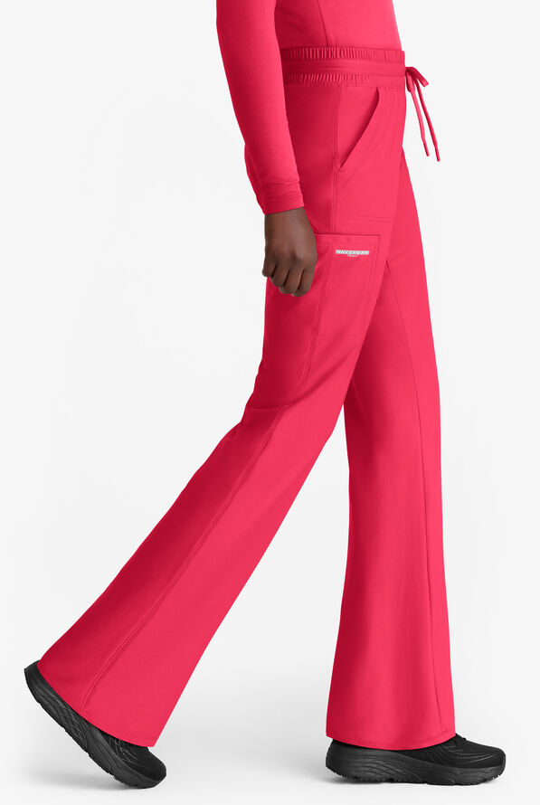 Skechers by Barco Slip-ins Reach Women's 4-Pocket STRETCH Slim Cargo Straight Leg Scrub Pants - Punch Pink - 4