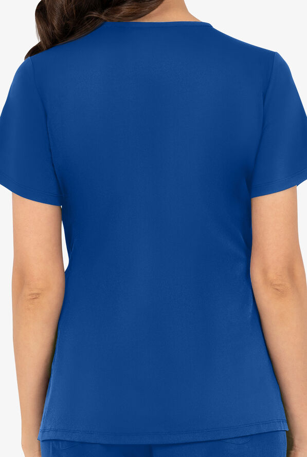 HH Works by Healing Hands Mila Women's 2-Pocket STRETCH Maternity Scrub Top - Royal - 3